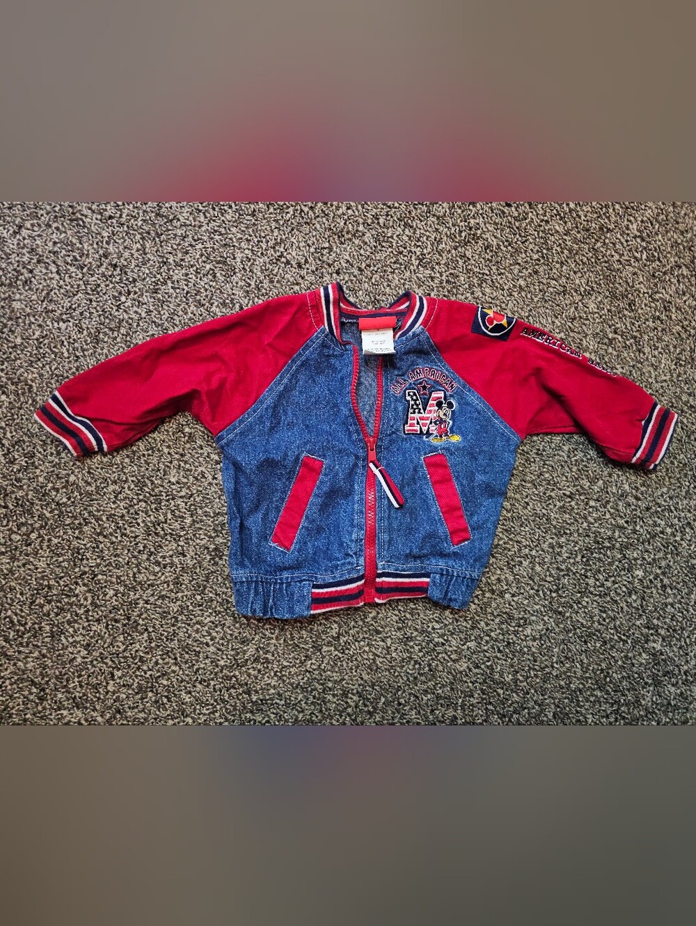 Vintage Disney Mickey Mouse Jean Jacket sz 12 Months